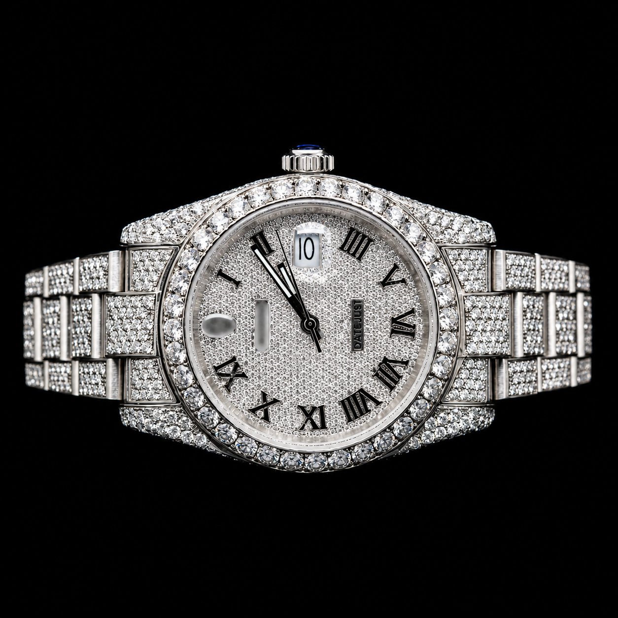 Moissanite Rolex inspire Silver Roman Majesty