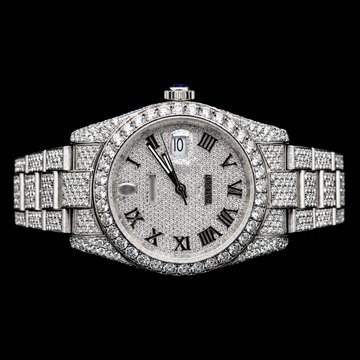 Moissanite Rolex inspire Silver Roman Majesty