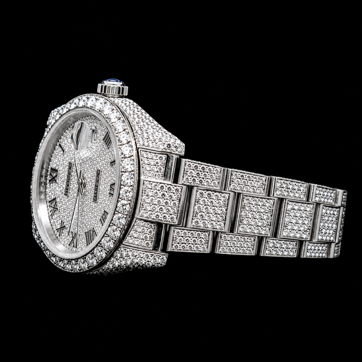 Moissanite Rolex inspire Silver Roman Majesty
