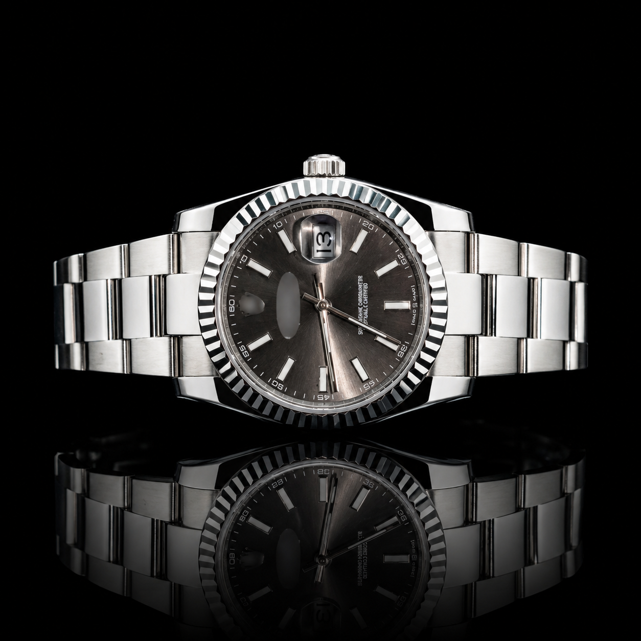Sleek Gunmetal Grey Dial Watch