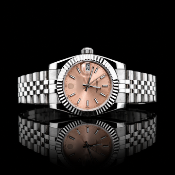 Sleek Light-Pink Dial Watch