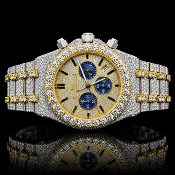 MOISSANITE AP INSPIRE GOLD-TONE ICED CHRONOGRAPH WATCH