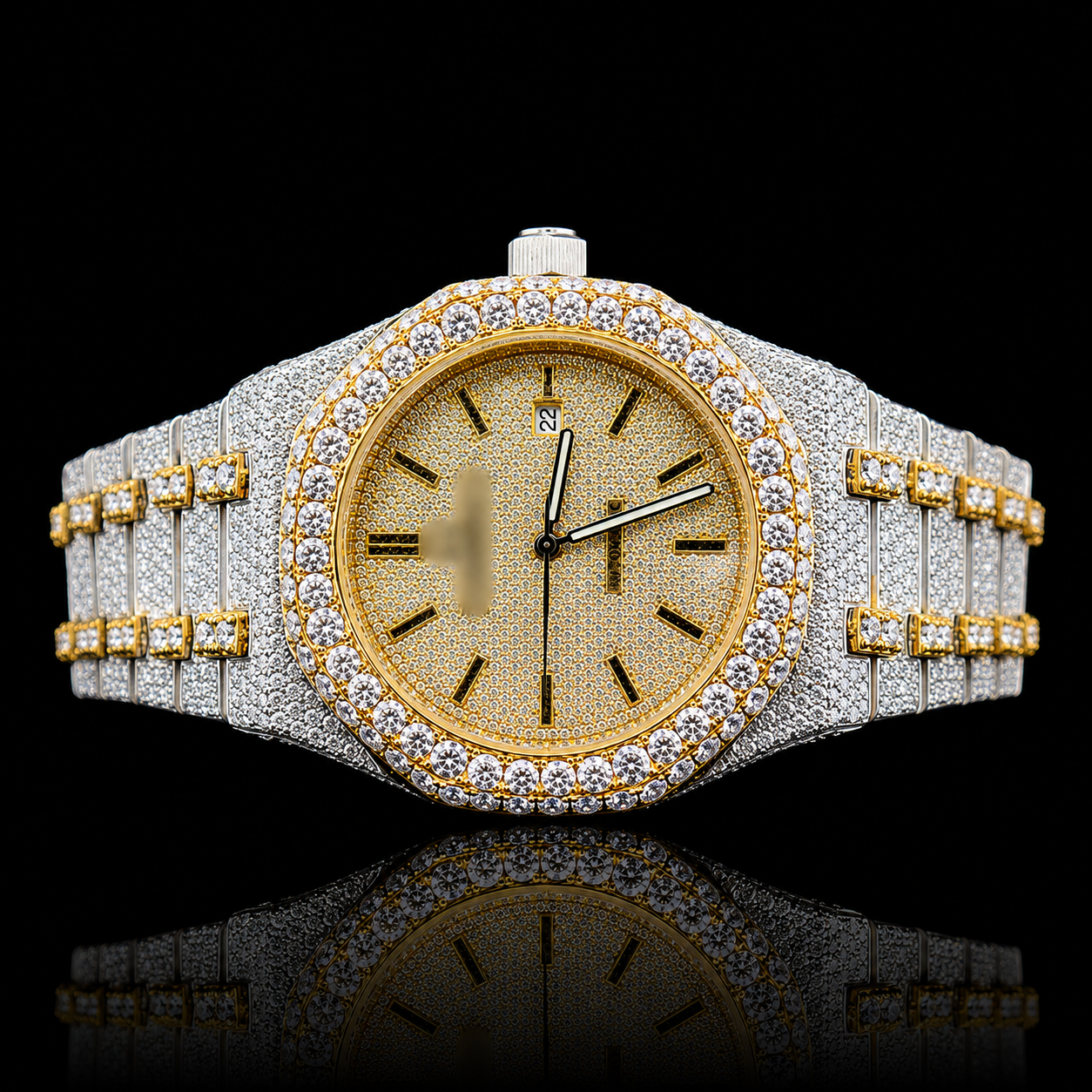 14K/18K MOISSANITE DIAMOND-FLOODED AP INSPIRE ROYAL OAK