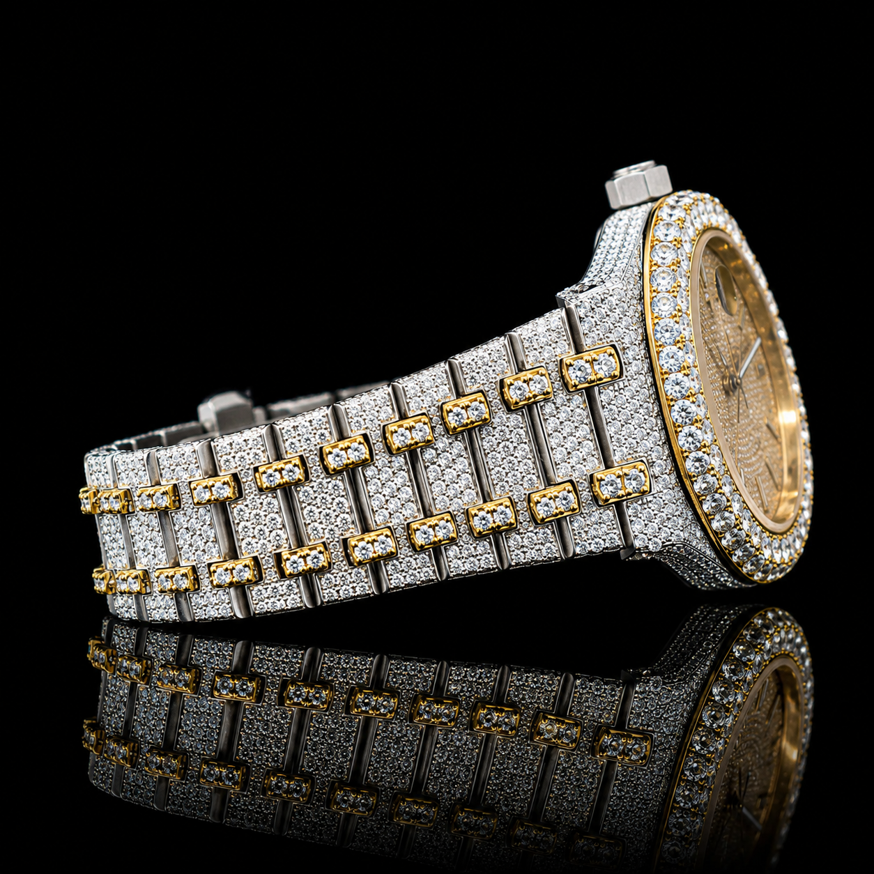 14K/18K MOISSANITE DIAMOND-FLOODED AP INSPIRE ROYAL OAK