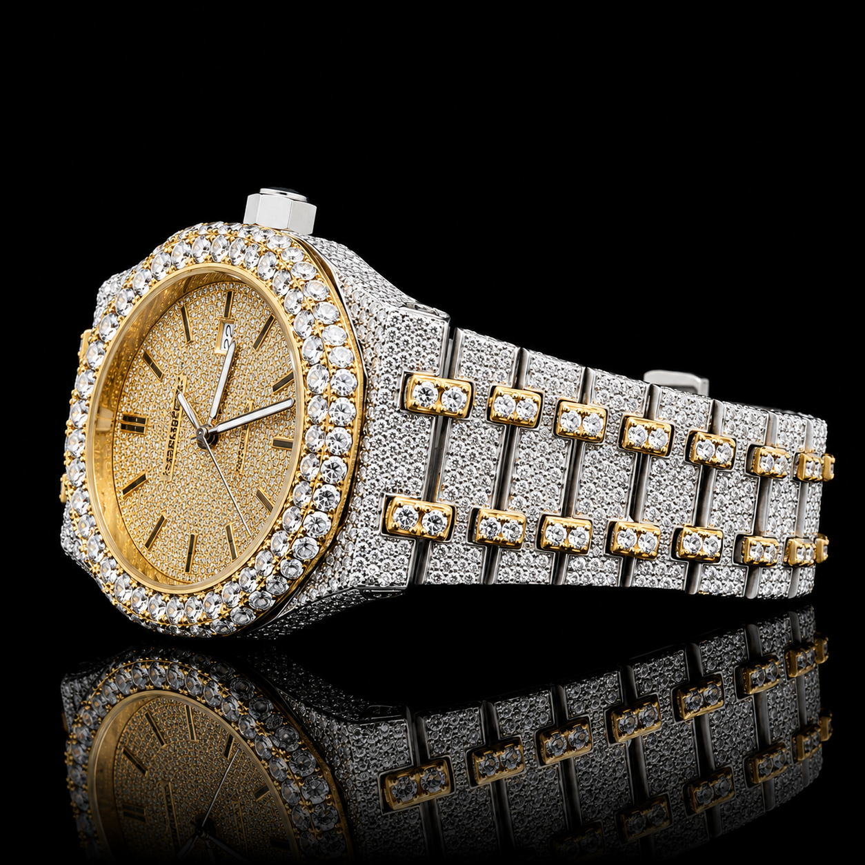 14K/18K MOISSANITE DIAMOND-FLOODED AP INSPIRE ROYAL OAK