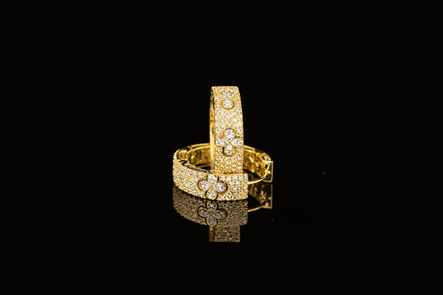 Luxury Pavé Diamond Band Ring | 18K, 14K, 10K Gold & Sterling Silver