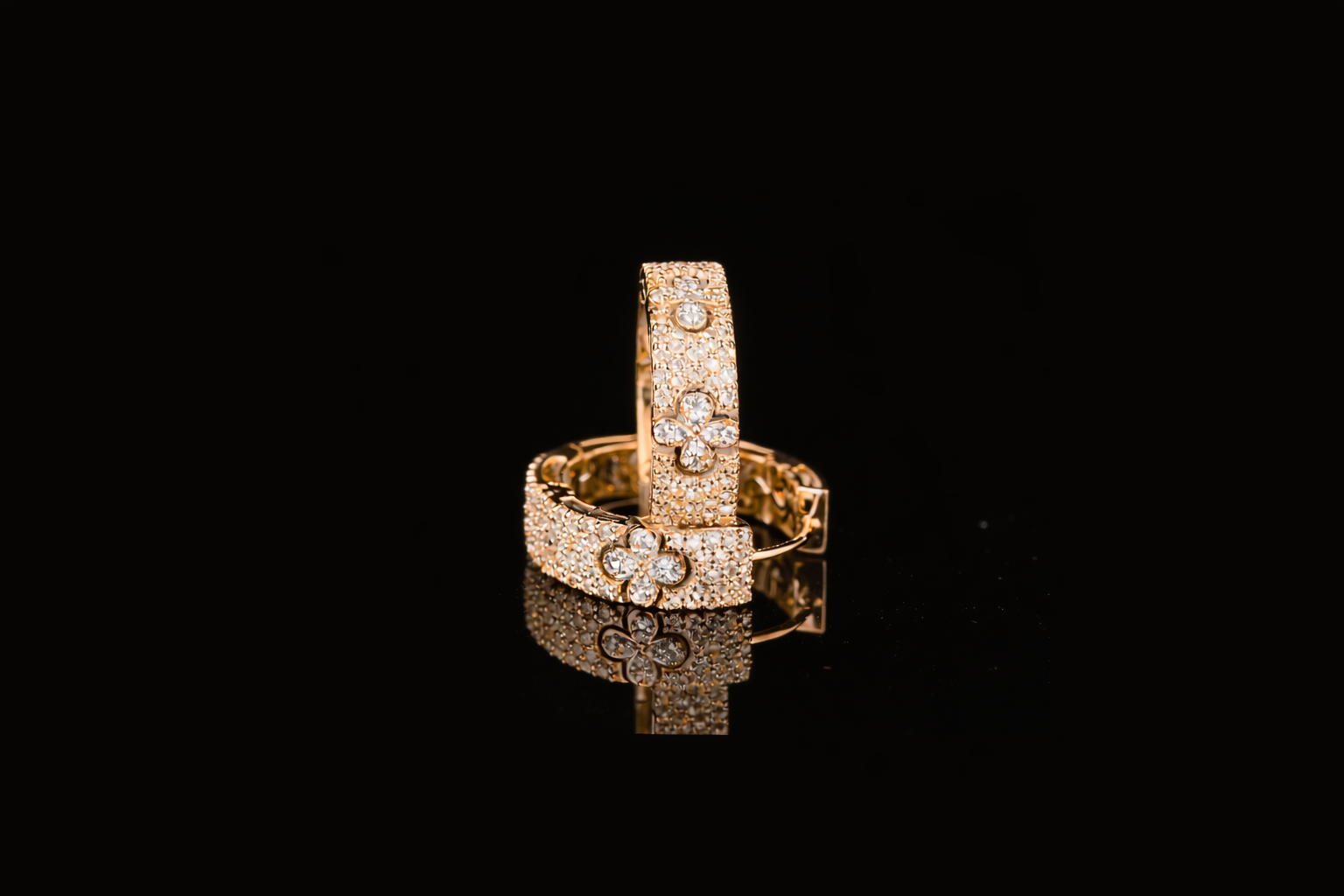 Luxury Pavé Diamond Band Ring | 18K, 14K, 10K Gold & Sterling Silver