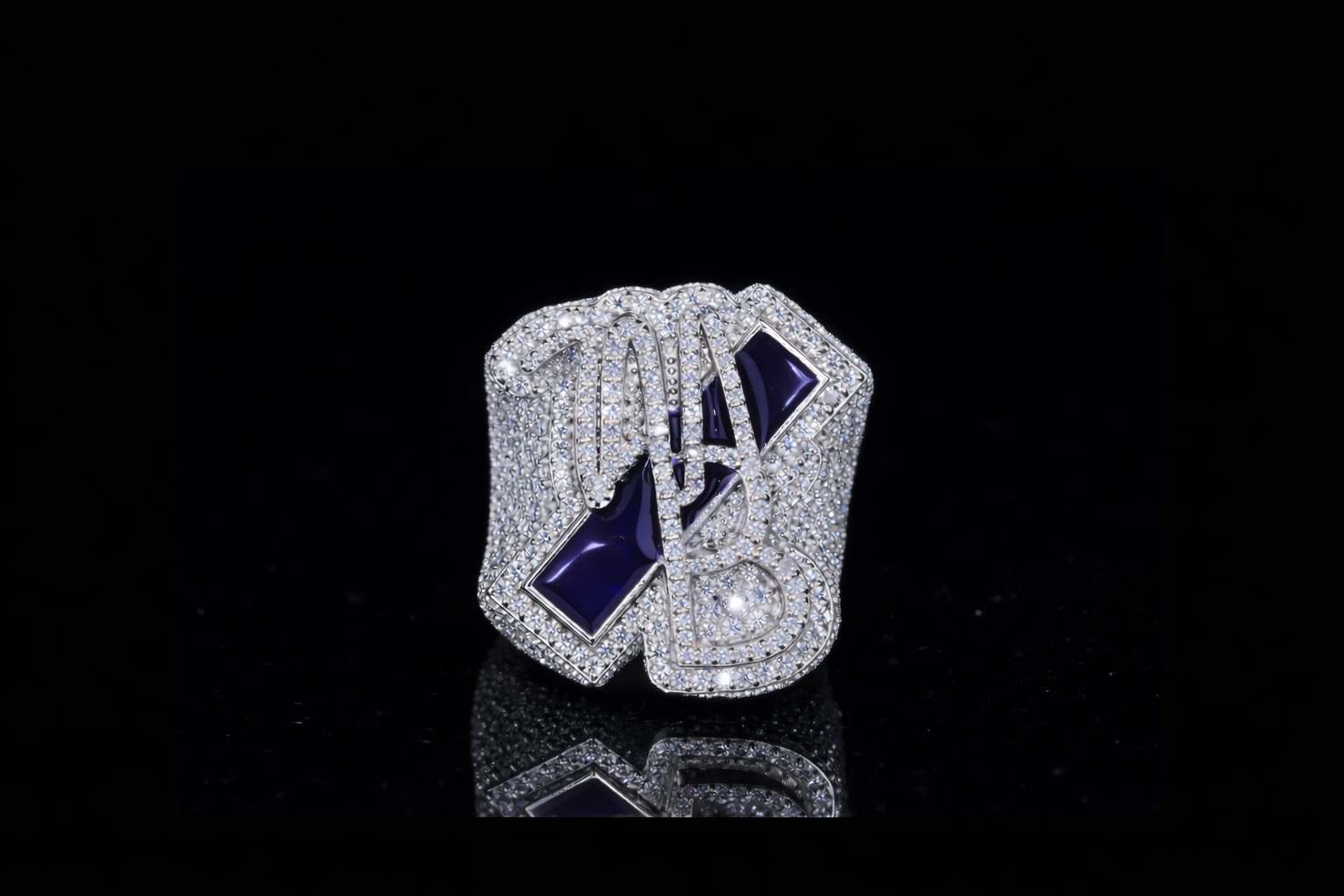 Luxury Statement Diamond Ring with Geometric Design | 18KT, 14KT, 10KT Gold & Silver Available