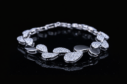 Rose Gold Diamond Heart Bracelet | Luxury Diamond Bracelet in Gold & Silver