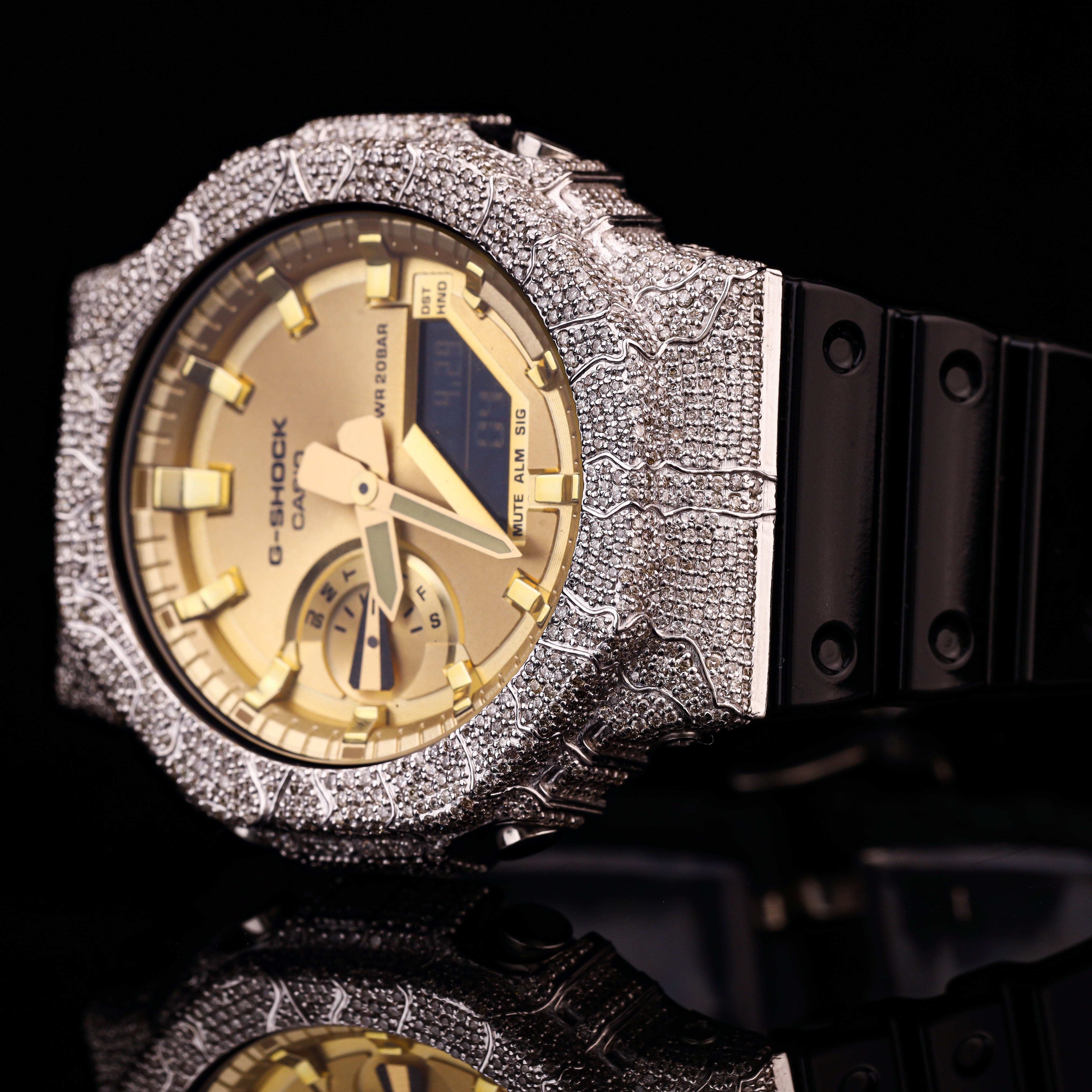 Iced Out Gold Dial G-Shock Watch
