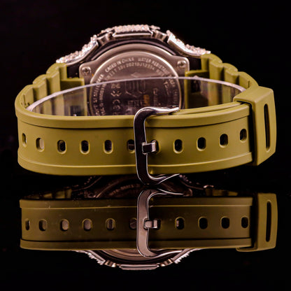 Olive Green Iced Out G-Shock Watch