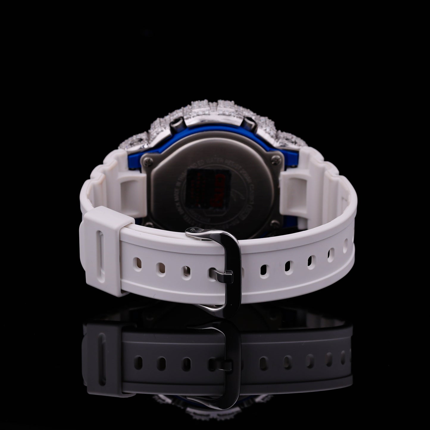 Flooded Moissanite G-Shock Whiteout Watch