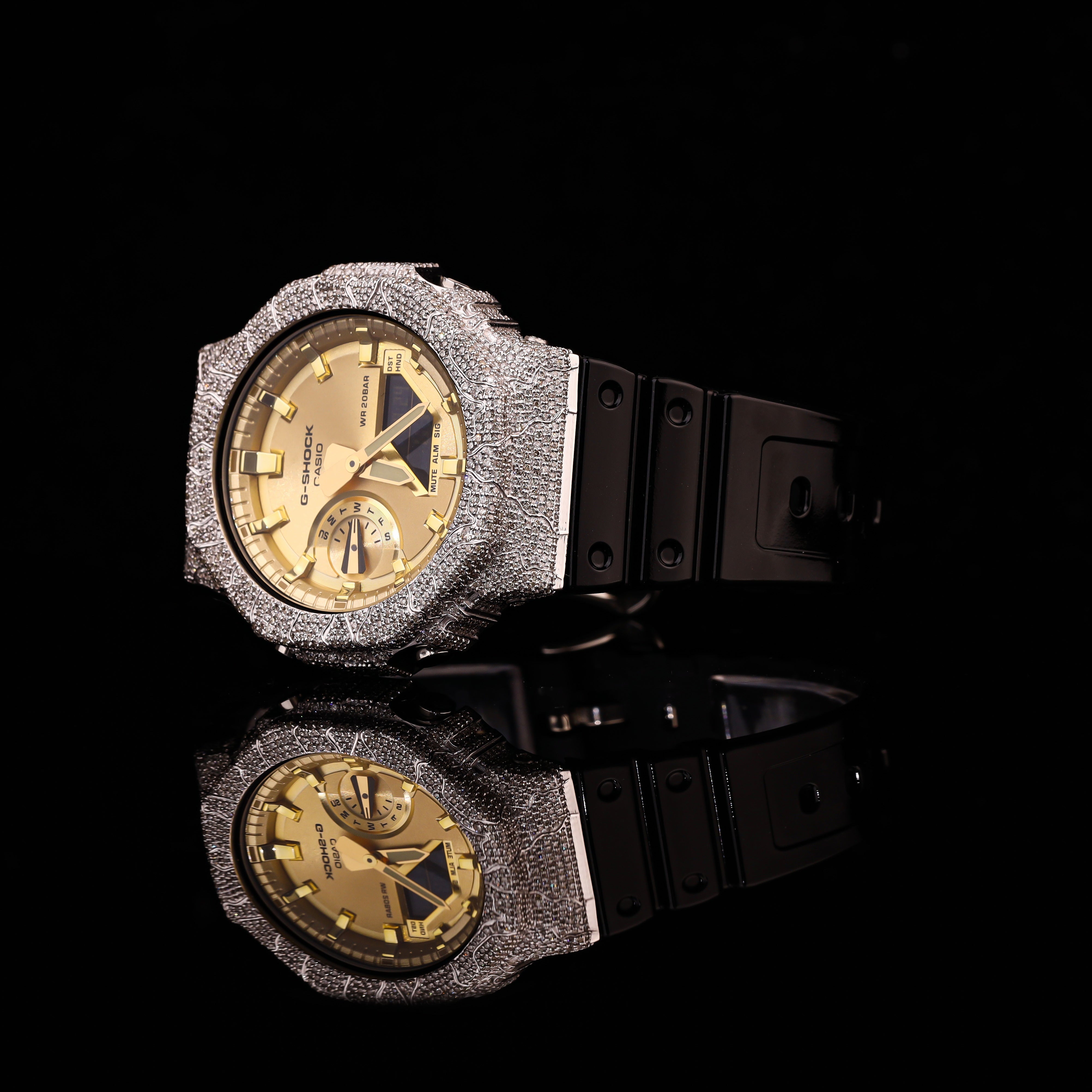 Iced Out Gold Dial G-Shock Watch