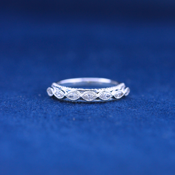 A luxurious fine jewelry ring in 925 sterling silver, featuring seven marquise-cut diamonds set in an elegant, high-end design.