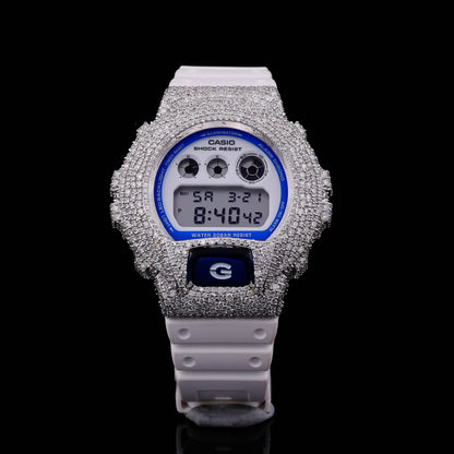 Flooded Moissanite G-Shock Whiteout Watch