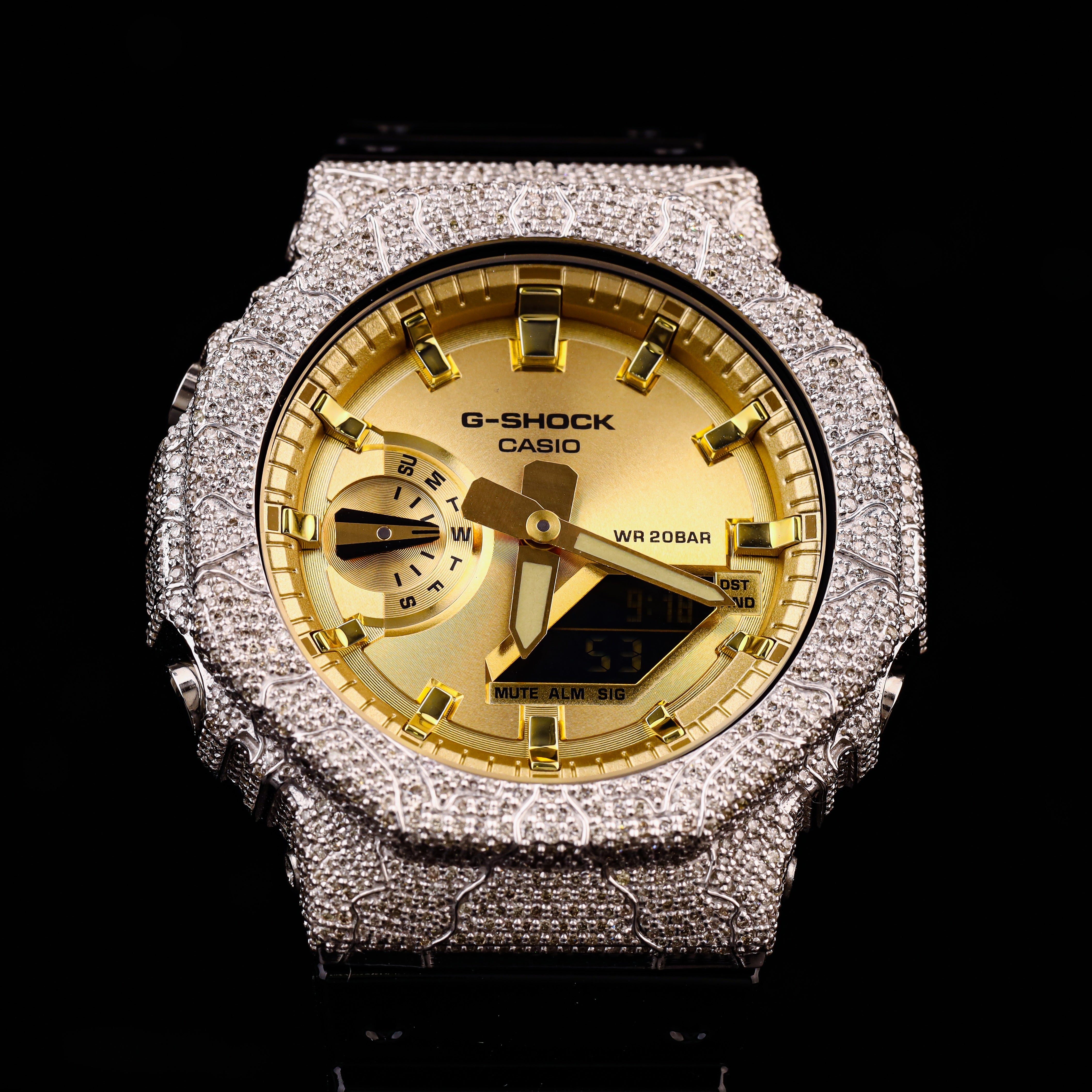 Iced Out Gold Dial G-Shock Watch