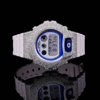 Flooded Moissanite G-Shock Whiteout Watch