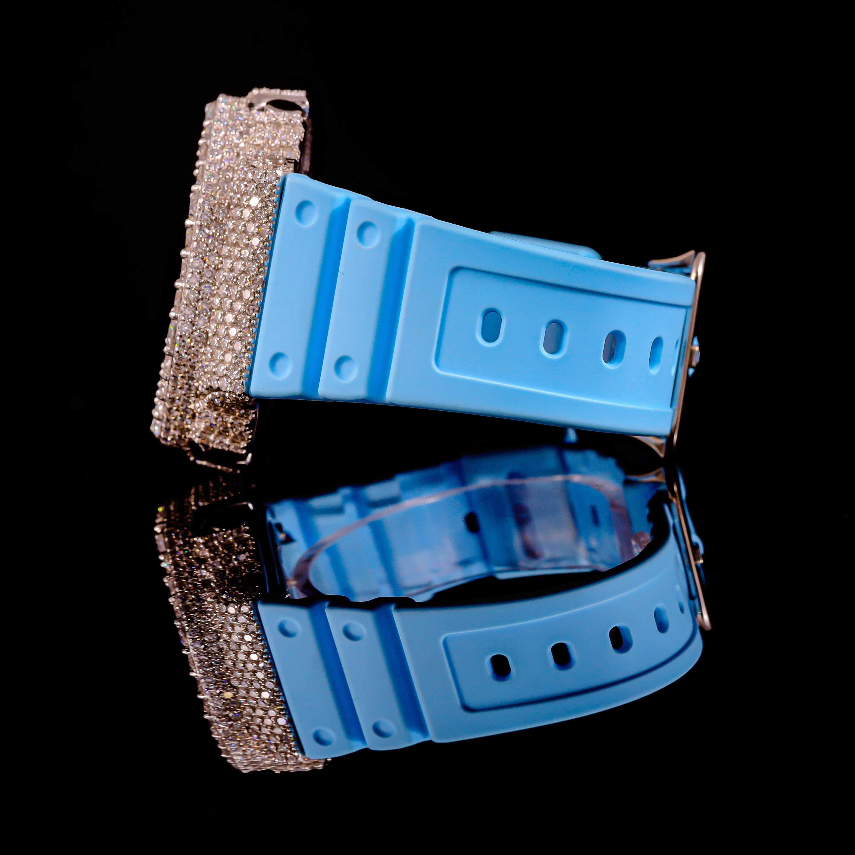 Iced Out Sky Blue G-Shock Watch