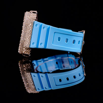 Iced Out Sky Blue G-Shock Watch