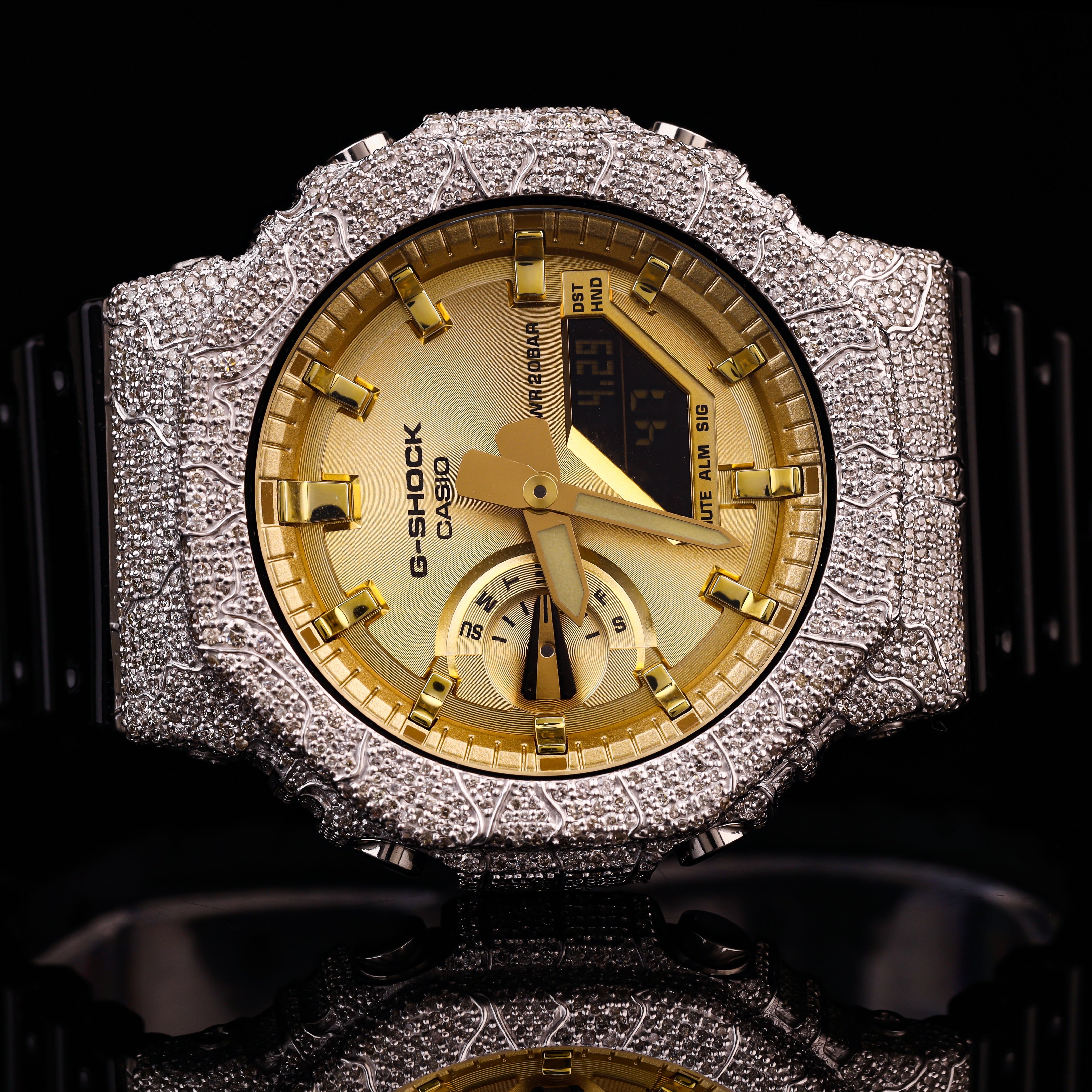 Iced Out Gold Dial G-Shock Watch