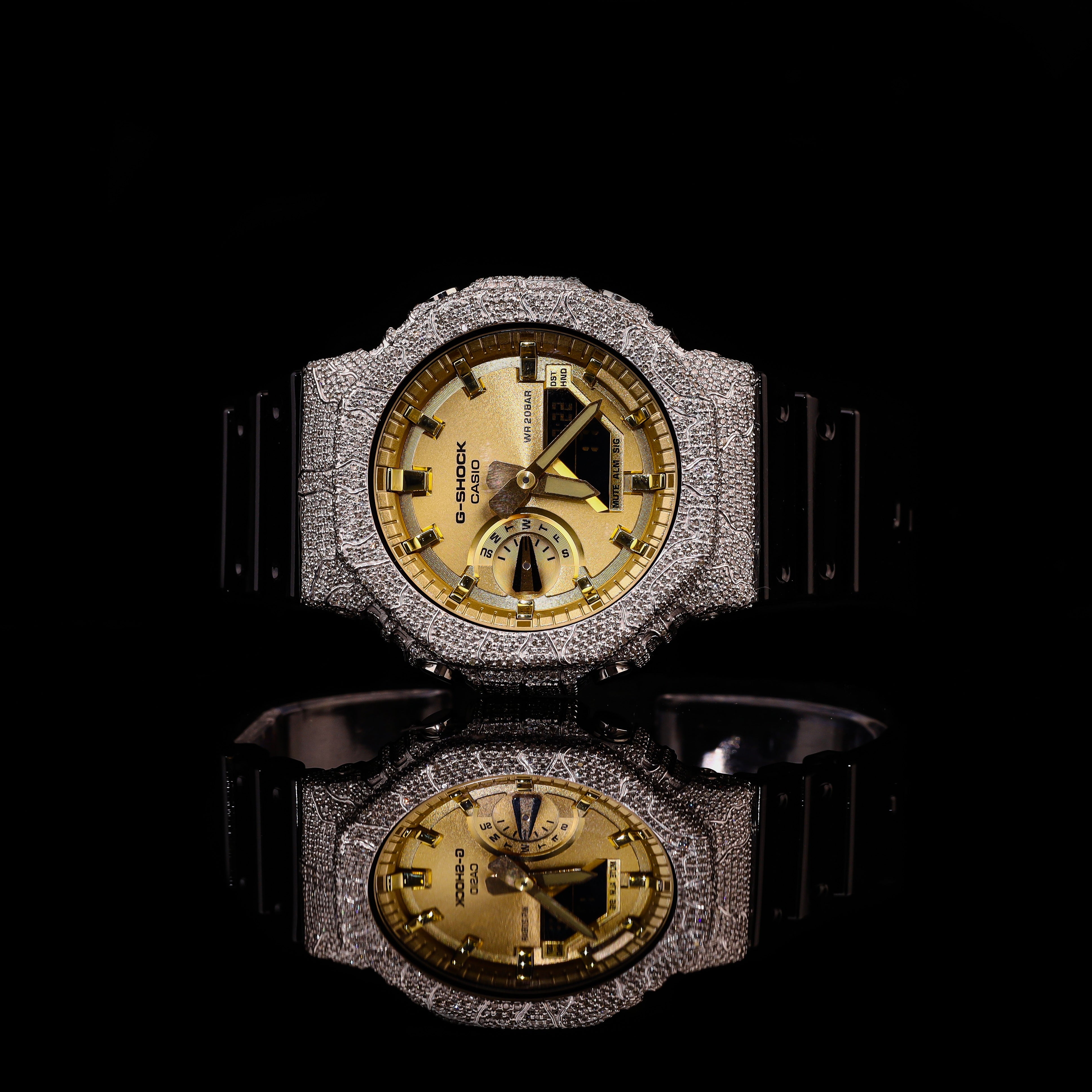 Iced Out Gold Dial G-Shock Watch