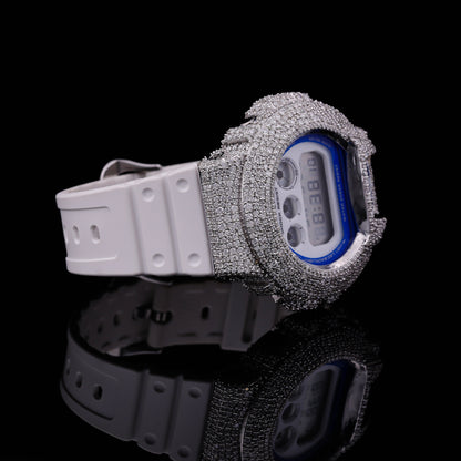 Flooded Moissanite G-Shock Whiteout Watch