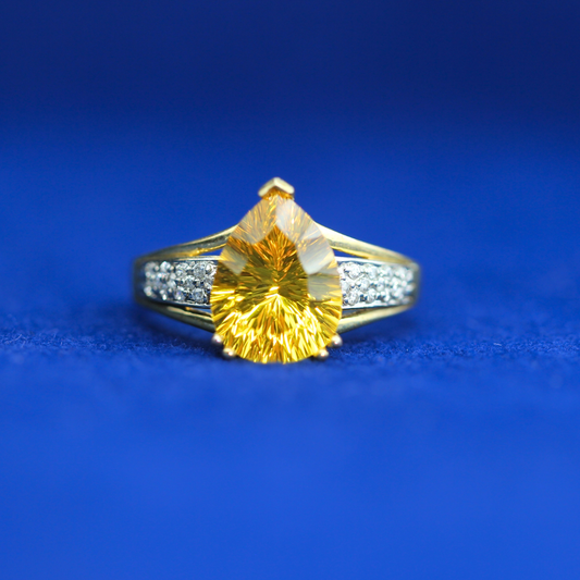 Front view of Citrine Engagement Ring – Fine jewelry

