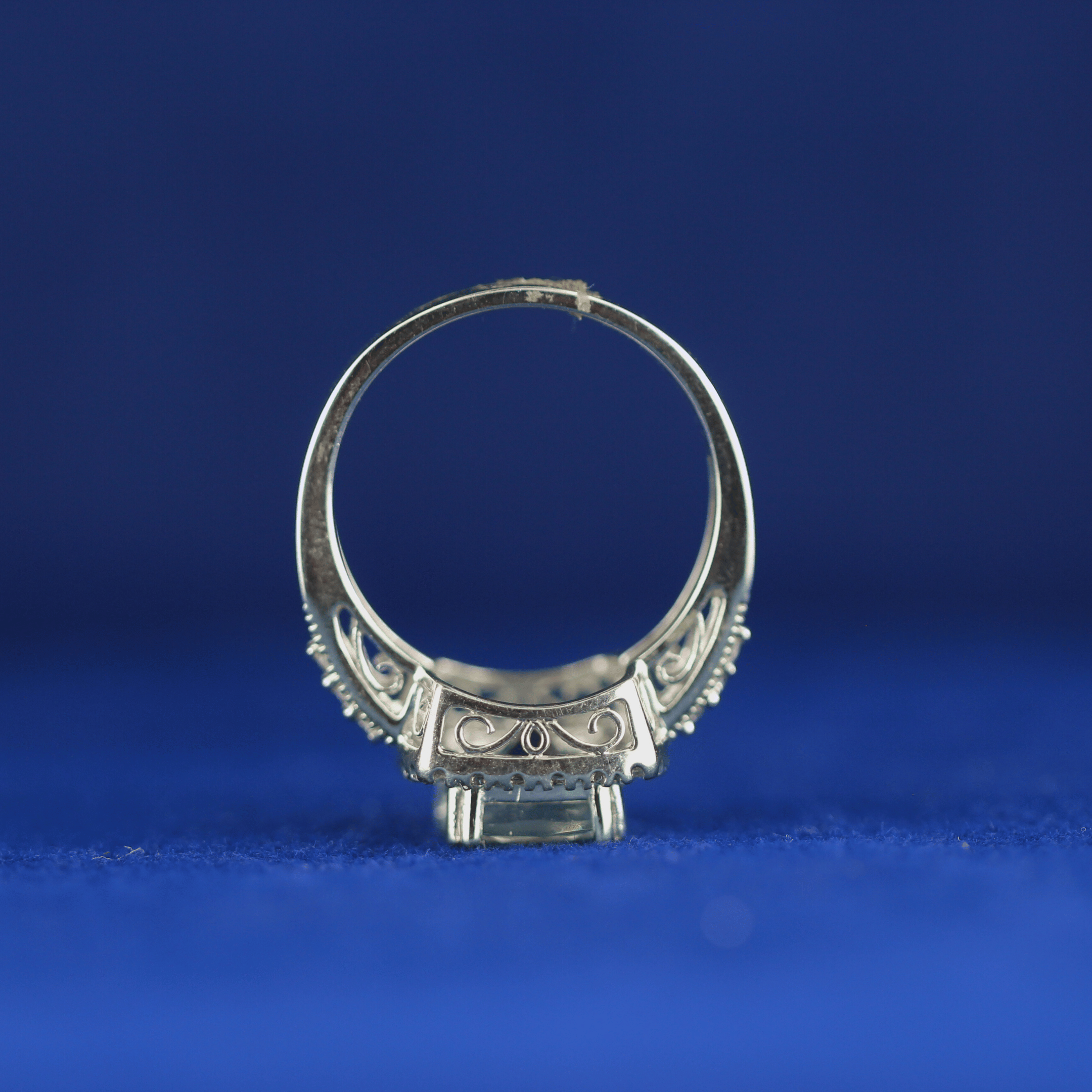 Back view of Cubic Zirconia Sterling Silver Ring – Fine jewelry

