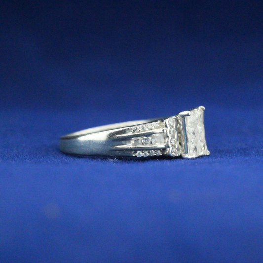 Right side view of Imperial Frost Ring with Moissanite diamonds – Fine jewelry

