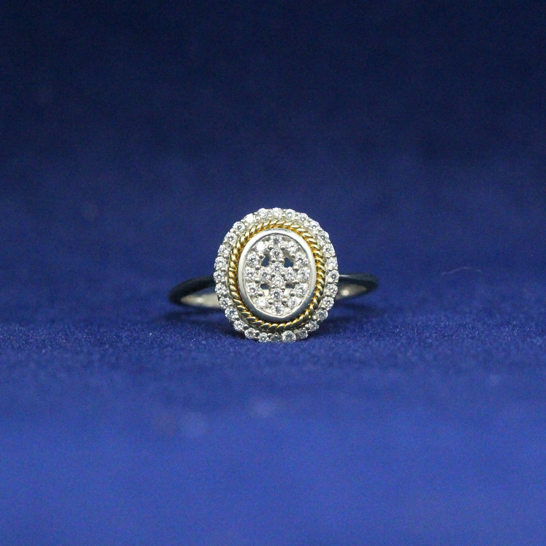 Front view of Oval Radiance Ring with Moissanite diamonds – Fine jewelry

