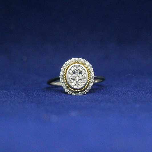 Front view of Oval Radiance Ring with Moissanite diamonds – Fine jewelry

