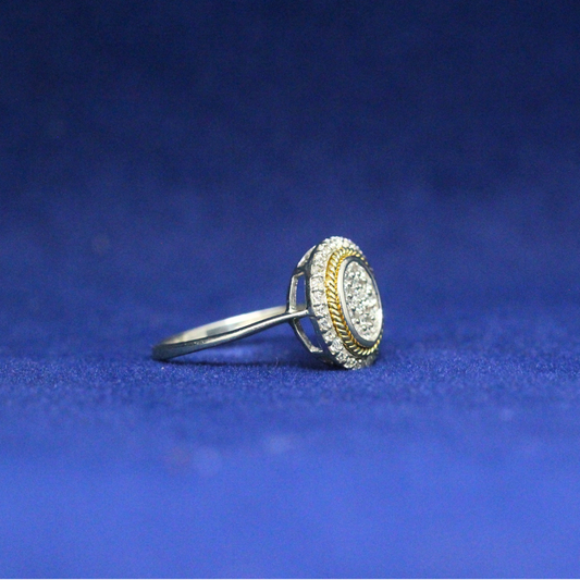 Right side view of Oval Radiance Ring with Moissanite diamonds – Fine jewelry

