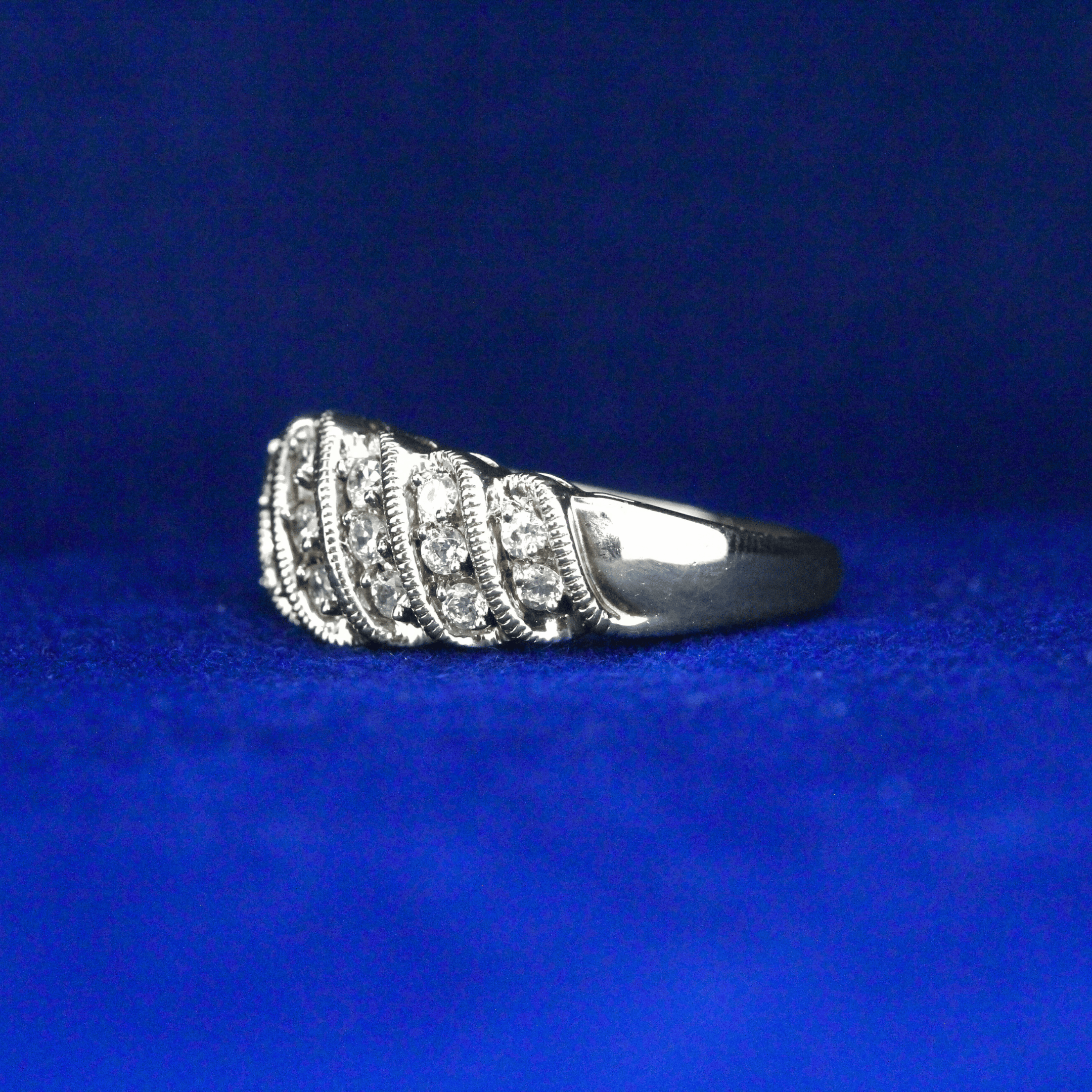 Left side view of Snake Diamond Band Ring with Moissanite diamonds – Fine jewelry

