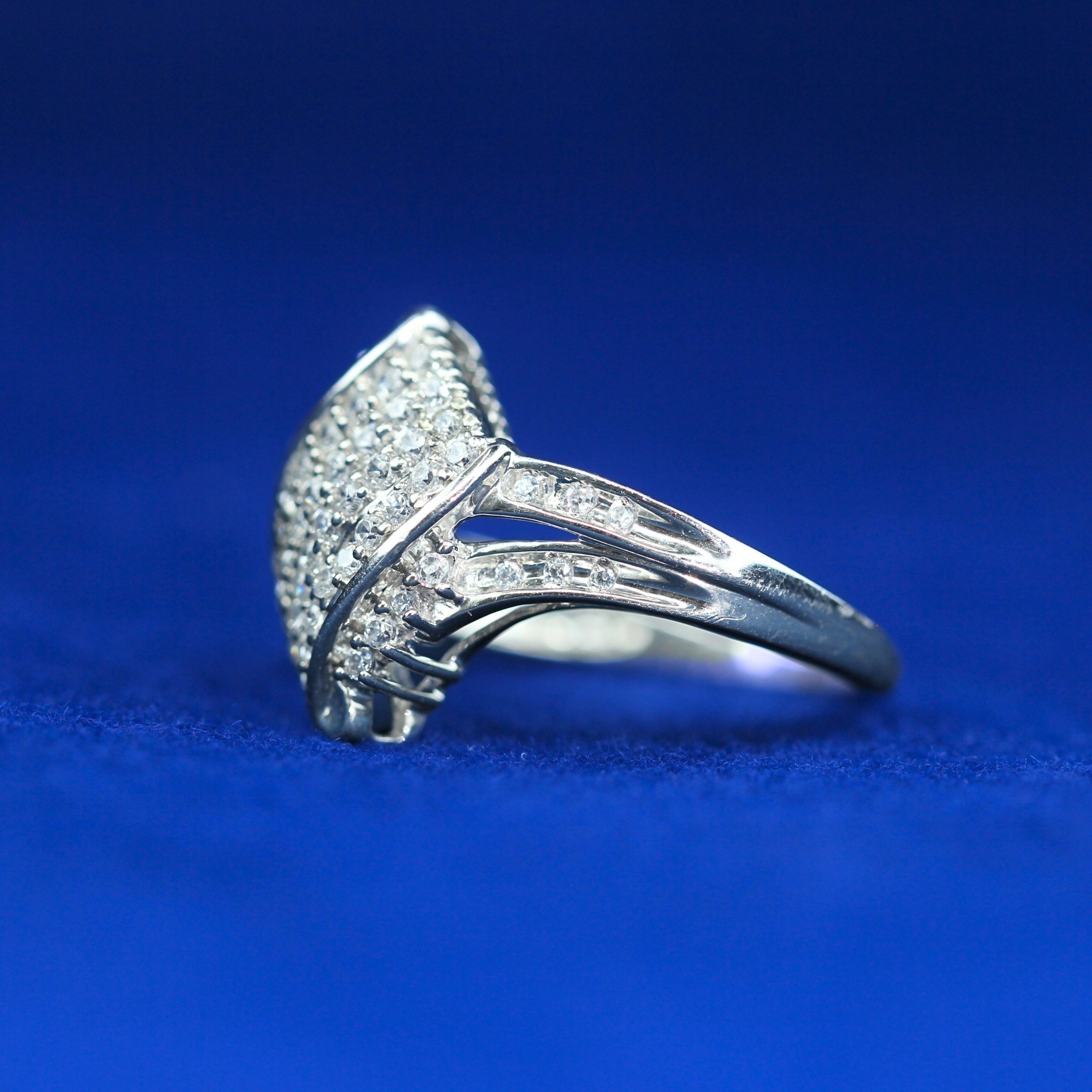 Left side view of Diamond Cocktail Ring – Fine jewelry

